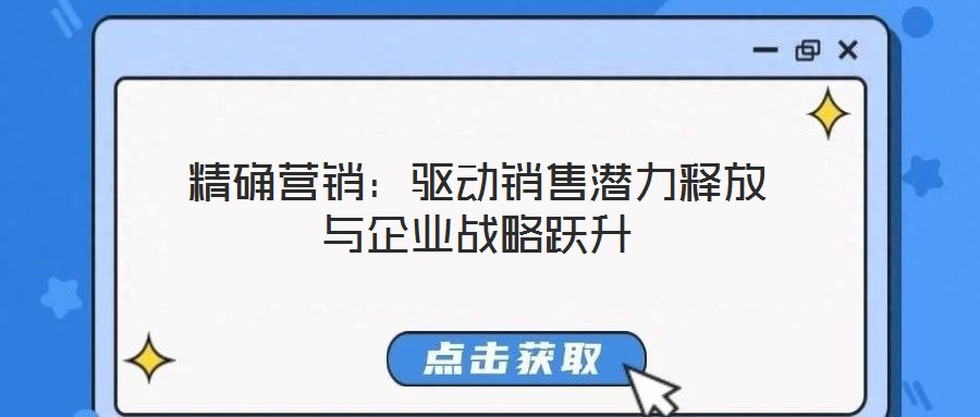 精確營(yíng)銷：驅(qū)動(dòng)銷售潛力釋放與企業(yè)戰(zhàn)略躍升