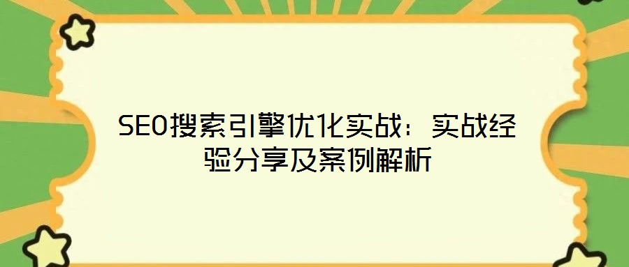 SEO搜索引擎優(yōu)化實(shí)戰(zhàn)：實(shí)戰(zhàn)經(jīng)驗(yàn)分享及案例解析