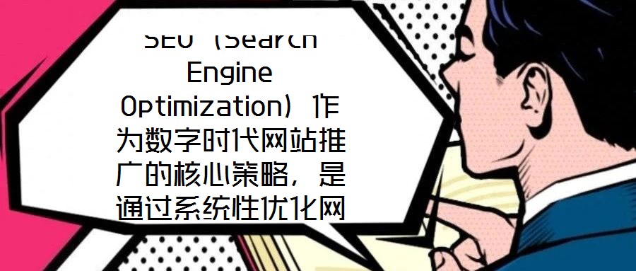 SEO（Search Engine Optimization）作為數(shù)字時(shí)代網(wǎng)站推廣的核心策略，是通過(guò)系統(tǒng)性優(yōu)化網(wǎng)站內(nèi)容架構(gòu)與技術(shù)實(shí)現(xiàn)，提升其在搜索引擎自然結(jié)果頁(yè)