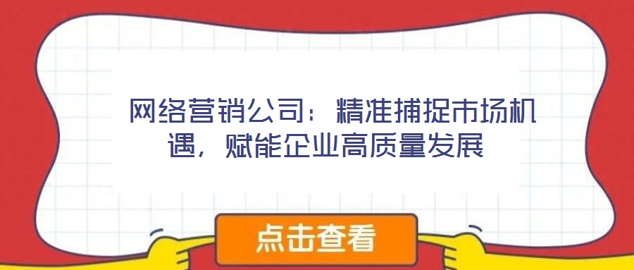  網(wǎng)絡(luò)營(yíng)銷公司：精準(zhǔn)捕捉市場(chǎng)機(jī)遇，賦能企業(yè)高質(zhì)量發(fā)展