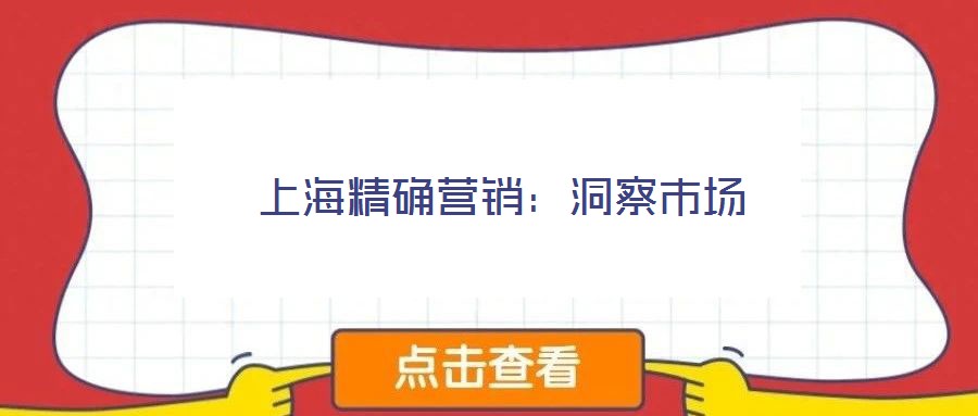 上海精確營銷：洞察市場