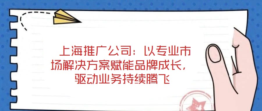  上海推廣公司：以專業(yè)市場解決方案賦能品牌成長，驅動業(yè)務持續(xù)騰飛