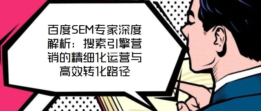 百度SEM專家深度解析：搜索引擎營銷的精細(xì)化運(yùn)營與高效轉(zhuǎn)化路徑
